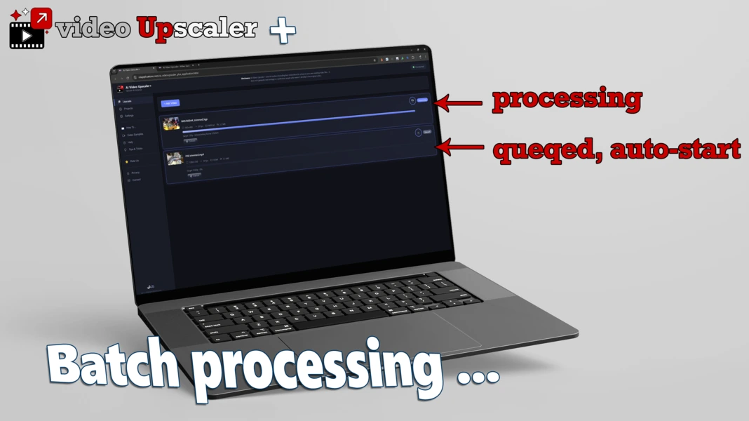 Batch queue processing multiple videos