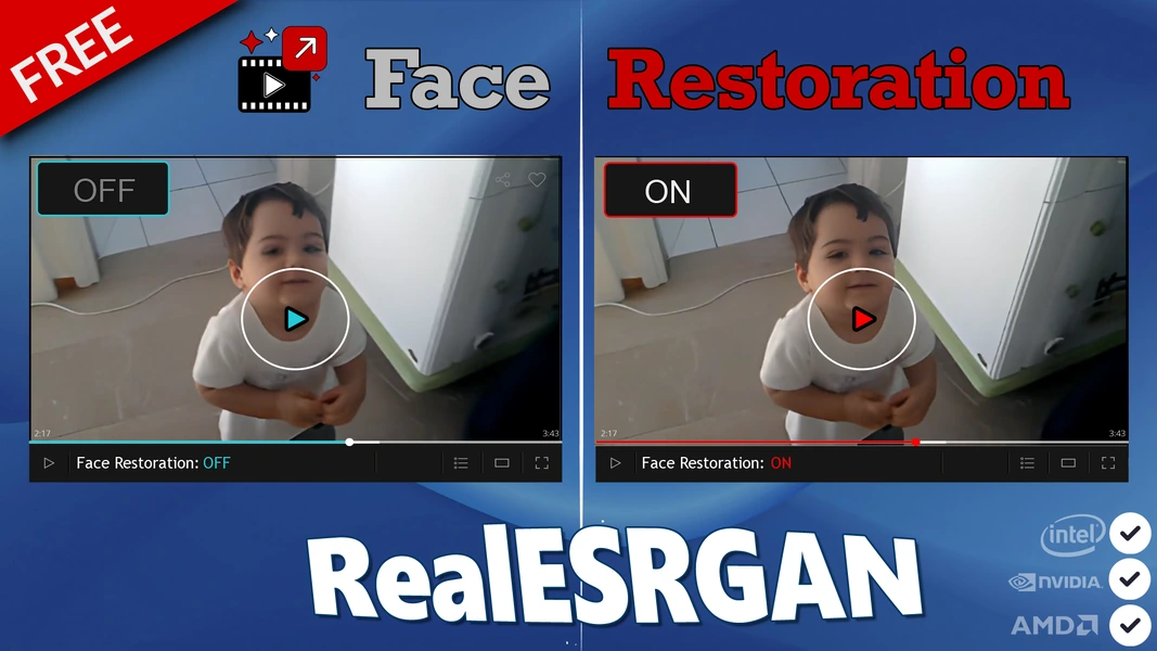 Face restoration, before and after