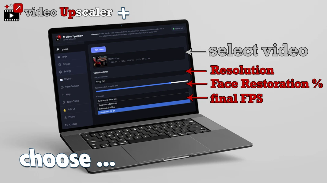 Choosing a target resolution and frame rate