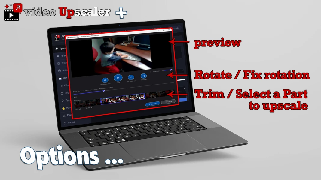 The guided step-by-step upscaling workflow