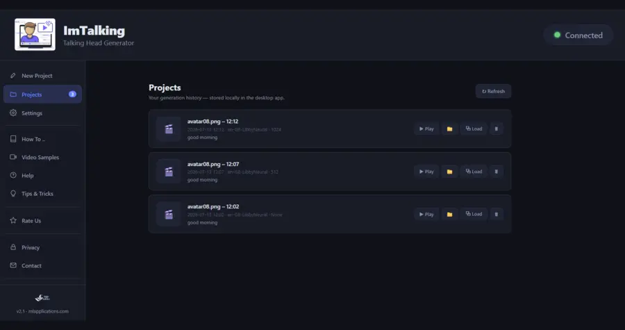 Browsing 320+ voices with instant preview