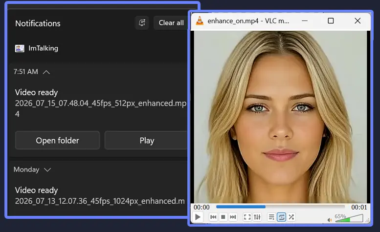 ImTalking talking avatar generator screenshot