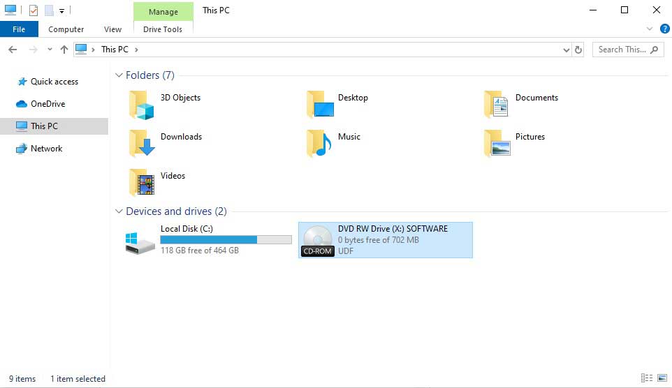 My Computer view: The DVD is recognized!