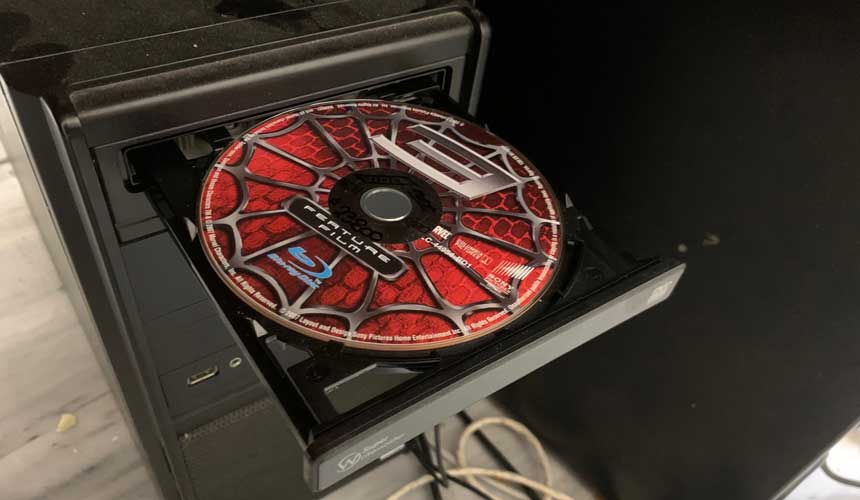 Inserting the DVD carefully....