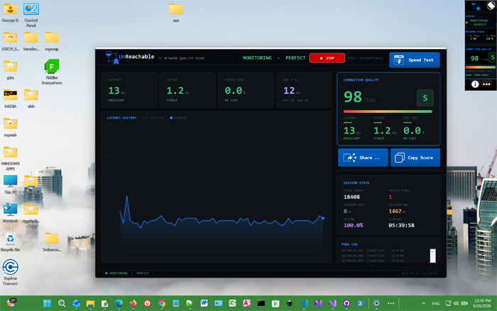 Latency graph screenshot