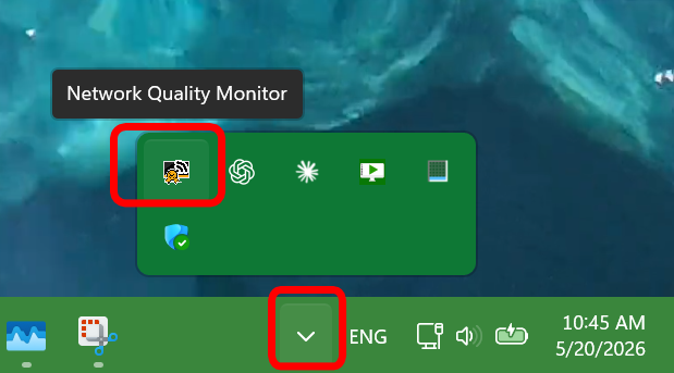 Taskbar widget screenshot