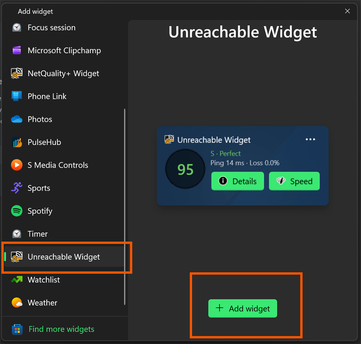 widgets On off